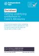Front cover of Underlying entitlement to Carer's Allowance factsheet